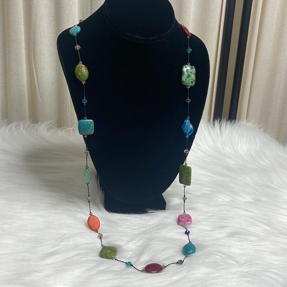 GORGEOUS ROCK & GLASS BEAD NECKLACE - Picture 7 of 13